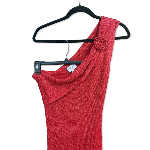 Runaway The Label Silvia Maxi Dress Red knit One-Shoulder gown Revolve NWT XL - Picture 7 of 10